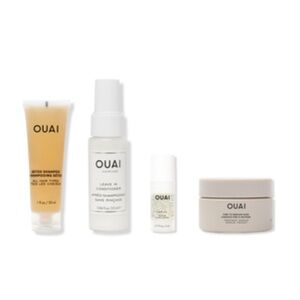 OUAI 4p Haircare Set Detox Shampoo Leave-In Conditioner Hair Oil Treatment Mask